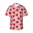 thumbnail image 1 of Fotbe Strawberry Hawaiian Shirt for Men Unisex Summer Beach Casual Short Sleeve Cotton Linen Button Down Shirts-3X-Large, 1 of 9