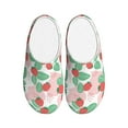 thumbnail image 1 of Fotbe Strawberry Pattern Women's Fuzzy Curly Fur Memory Foam Loafer Slippers Indoor Outdoor Slippers Winter Home Shoes-35/36, 1 of 7