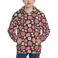 thumbnail image 1 of Fotbe Strawberry Pattern Youth Pullover Hooded Sweatshirt, Boys Hoodie, Kangaroo Pocket Hoodie for Kids Girls -Medium, 1 of 6