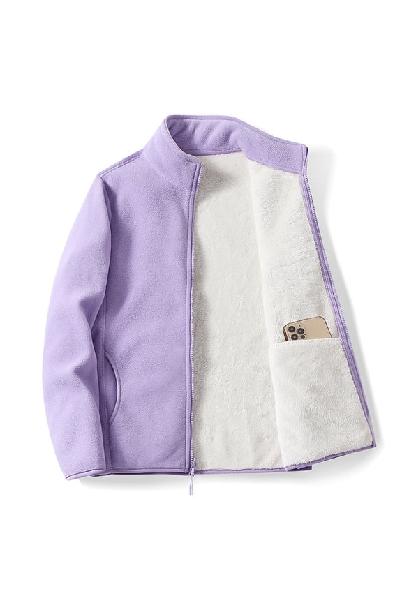 Women's Soft Lined Full Zip Polar Jacket Warm Coat Zip Vest Casual Wrap Jacket Hood Jacket Women Womens Snow Jacket Zip up Fuzzy Jacket Women plus Size Long Coats for Women Zipper Jacket Jacket Women
