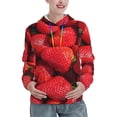 thumbnail image 1 of Fotbe Strawberry Red Pattern Womens Long Sleeve Hoodie, Pullover Hooded Sweatshirt, Kangaroo Pocket Hoodie with Eye-catching Drawstrings-Medium, 1 of 7