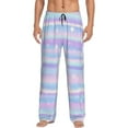 thumbnail image 1 of Fotbe Striped Gradient Men's Pajama Pants,Sleepwear Pants,Pj Bottoms Drawstring And Pockets-Small, 1 of 9