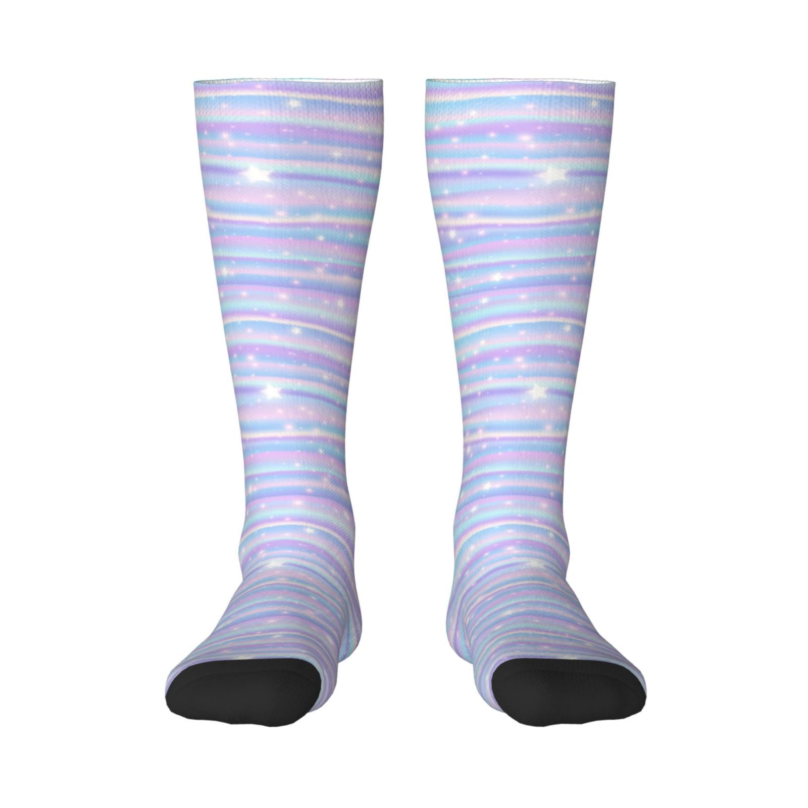 Fotbe Striped Gradient print Women's Men's Novelty Crew Socks Cotton ...