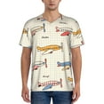 thumbnail image 1 of Fotbe Striped Vintage Planes Baseball Jersey Shirt for Men and Women, Casual Short Sleeves Button Down T-Shirt-X-Large, 1 of 9