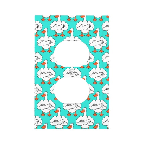 Fotbe Strong Goose Print Duplex Receptacle Wall Plate, 1-Gang 5.0" x3.0" Wall Outlet Covers, Dual Outlet Faceplates Covers, Color-matched Screws Included-Style S