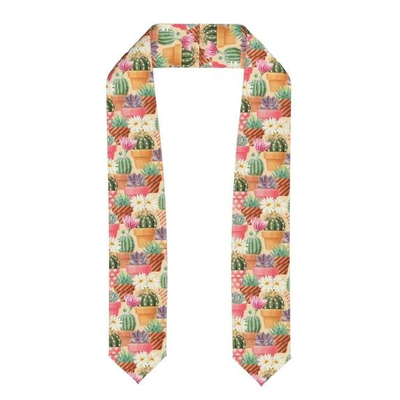 Fotbe Succulent And Cactus Printed Class of 2024 Graduation Stole