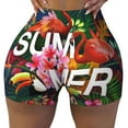 thumbnail image 1 of Fotbe Summer Birds and Flowers Seamless Shorts, Womens Workout Shorts High Waist Stretch Booty Short for Gym/Yoga/Running/Biking-Large, 1 of 9