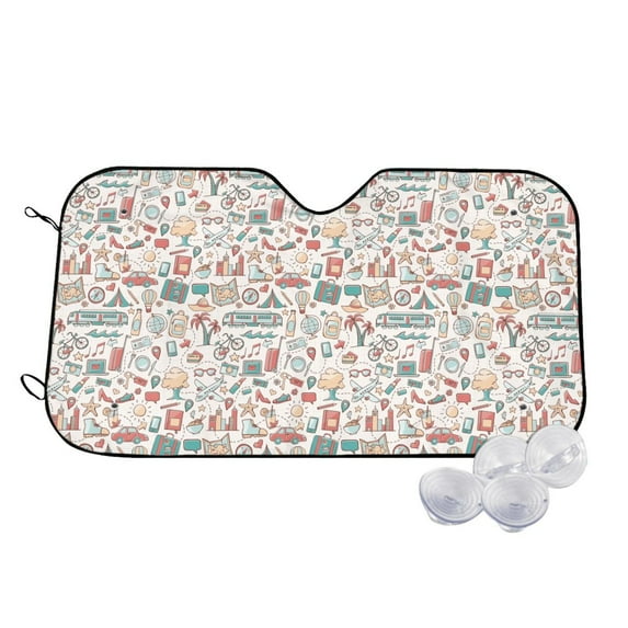 Fotbe Summer Life Car Windshield Sunshade | Sun Visor Protector Front Window Shade, Keeps Out UV Rays, Keeps Your Vehicle Cool-Medium