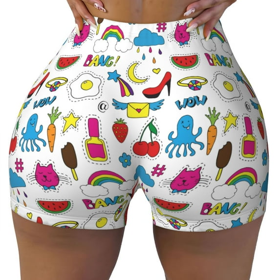Fotbe Summer Seamless Shorts, Womens Workout Shorts High Waist Stretch Booty Short for Gym/Yoga/Running/Biking-XX-Large