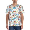 thumbnail image 1 of Fotbe Summer Stamp Baseball Jersey Shirt for Men and Women, Casual Short Sleeves Button Down T-Shirt-3X-Large, 1 of 9