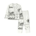 thumbnail image 1 of Fotbe Summer Vacation Scene With Camping Van Pattern Long Sleeve Pajama Set for Women,Sleepwear Set,2-piece Loungewear Set,Soft PJs Comfy Nightwear with Pockets -Medium, 1 of 7