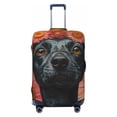 thumbnail image 1 of Fotbe Sunflower Black Dog Luggage Cover Protector,Suitcase Protector,Scratch and Dirt Resistant,Fits 18-32 Inch Luggage-Medium, 1 of 9