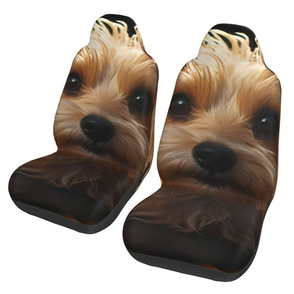 Fotbe Sunflower Cute Puppy Pattern Automotive Seat Covers for Cars Trucks and SUVs – Car Seat Covers for Front Seats,Protective Seat Covers,Vehicle Seat Covers, Set of 2
