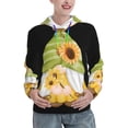 thumbnail image 1 of Fotbe Sunflower Gnomes Pattern Womens Long Sleeve Hoodie, Pullover Hooded Sweatshirt, Kangaroo Pocket Hoodie with Eye-catching Drawstrings-Small, 1 of 7