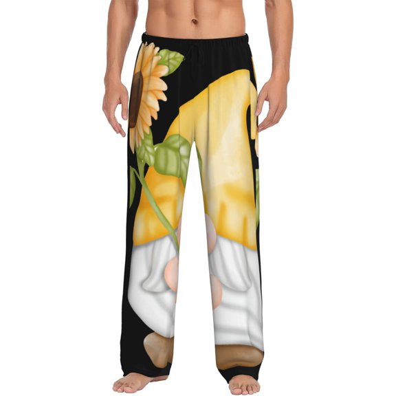 Fotbe Sunflower Gnomes5 Men's Pajama Pants,Sleepwear Pants,Pj Bottoms Drawstring And Pockets-X-Large