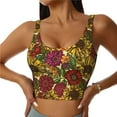 thumbnail image 1 of Fotbe Sunflower Pattern Womens' Sports Bra Longline Wirefree Padded with Medium Support Sports Moisture-Wicking Workou Vest,Tank Top-X-Large, 1 of 7
