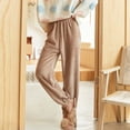 thumbnail image 1 of Women's Flannel Pajamas Casual Fashion Elastic Waist Ankle Letter Pants Winter Solid Color Warm Pants Yoga Pants with Pockets for Women plus Size plus Size Stretch Leggings for Women plus Size Yoga, 1 of 4