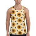 thumbnail image 1 of Fotbe Sunflowers And Bee Pattern Men's Quick Dry Workout Tank Top Gym Muscle Tee Fitness Bodybuilding Sleeveless T Shirt Breathable Workout Shirt-Medium, 1 of 9