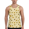 thumbnail image 1 of Fotbe Sunflowers Bee Pattern Men's Quick Dry Workout Tank Top Gym Muscle Tee Fitness Bodybuilding Sleeveless T Shirt Breathable Workout Shirt-Medium, 1 of 9