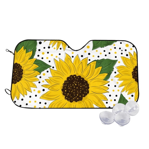 Fotbe Sunflowers Car Windshield Sunshade | Sun Visor Protector Front Window Shade, Keeps Out UV Rays, Keeps Your Vehicle Cool-Medium