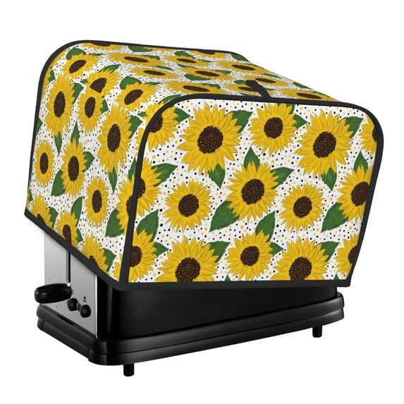 Fotbe Sunflowers for Four Slice Toaster Cover, Fingerprint Protector, Super Soft Appliance Cover And Dust Cover,Bread Dust Cover & Fingerprint Protection