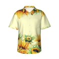 thumbnail image 1 of Fotbe Sunflowers On A Yellow Background Hawaiian Shirt For Men Unisex Summer Beach Casual Short Sleeve Cotton Linen Button Down Shirts-Large, 1 of 9