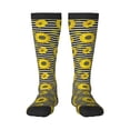 thumbnail image 1 of Fotbe Sunflowers On Black And White Stripes print Women's Men's Novelty Crew Socks Cotton Socks Knee High Socks for Walking,Running,Nurses,Pregnancy, 1 of 9