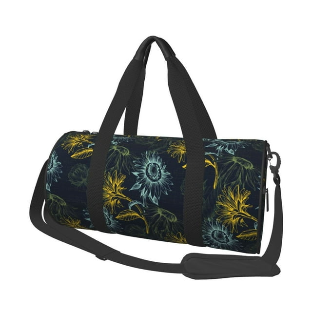 Fotbe Sunflowers Pattern Foldable Sports Gym Bag with Wet Dry Pocket
