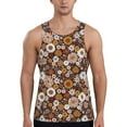 thumbnail image 1 of Fotbe Sunflowers Pattern Men's Quick Dry Workout Tank Top Gym Muscle Tee Fitness Bodybuilding Sleeveless T Shirt Breathable Workout Shirt-Large, 1 of 9