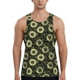 Fotbe Sunflowers Pattern Men's Quick Dry Workout Tank Top Gym Muscle
