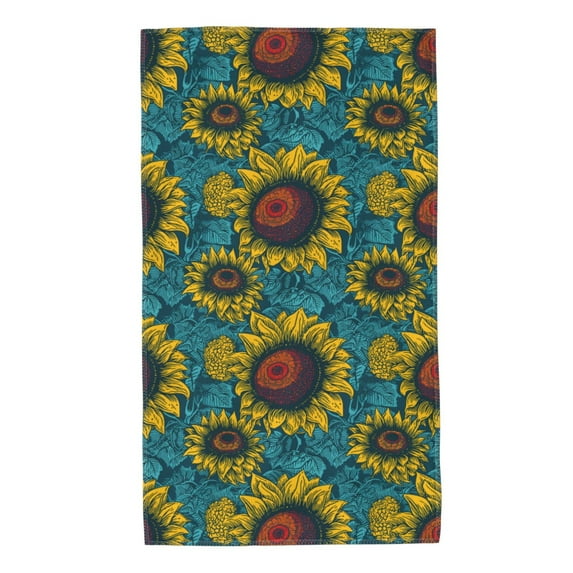 Fotbe Sunflowers Pattern Premium Towels , (27.5x16in) Lightweight and Highly Absorbent Quick Drying Microfiber Towel, Perfect for Daily Use