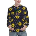 thumbnail image 1 of Fotbe Sunflowers Pattern Womens Long Sleeve Hoodie, Pullover Hooded Sweatshirt, Kangaroo Pocket Hoodie with Eye-catching Drawstrings-XX-Large, 1 of 7