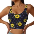thumbnail image 1 of Fotbe Sunflowers Pattern Womens' Sports Bra Longline Wirefree Padded with Medium Support Sports Moisture-Wicking Workou Vest,Tank Top-, 1 of 9