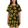 thumbnail image 1 of Fotbe Sunflowers Print Pajama Set for Women 2 Piece Loungewear Short Sleeve Tops and Shorts Set Soft Sleepwear-4X-Large, 1 of 7