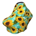 thumbnail image 1 of Fotbe Sunflowers With Green Leaves Pattern Car Seat Covers for Babies, Nursing Breastfeeding Cover Infant Carseat Canopy, Soft Stretchy Carrier Cover, 1 of 9