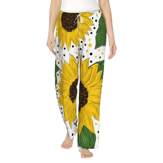 Fotbe Sunflowers Women's Pajama Pants,Sleepwear Pants,Pj Bottoms Drawstring And Pockets-Small