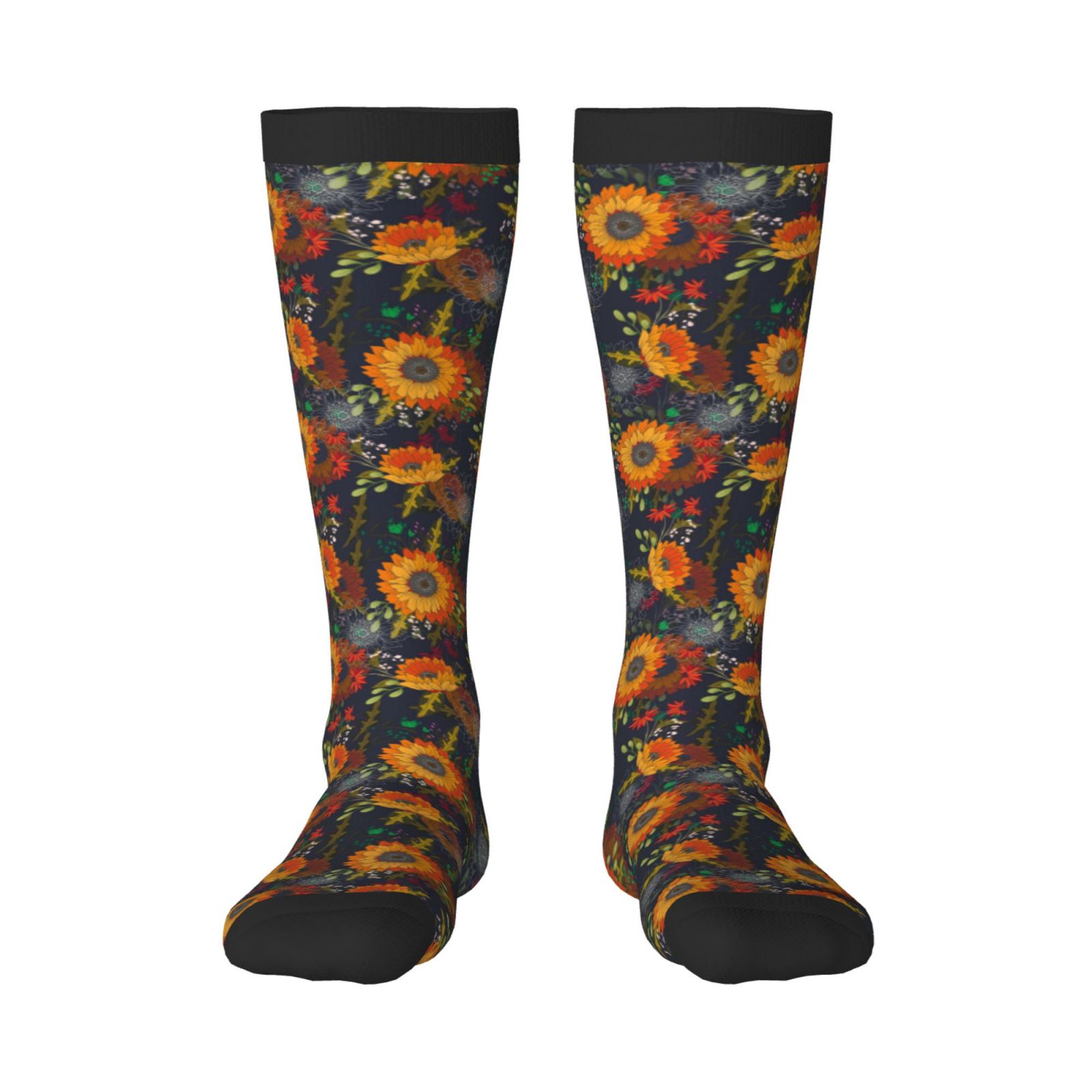 Fotbe Sunflowers print Women's Men's Novelty Crew Socks Cotton Socks