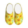thumbnail image 1 of Fotbe Sunflowers2 Pattern Women's Fuzzy Curly Fur Memory Foam Loafer Slippers Indoor Outdoor Slippers Winter Home Shoes-39/40, 1 of 7