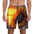 thumbnail image 1 of Fotbe Sunset Coast Sunflower Men’s Swim Trunks Quick Dry Swim Shorts Board Shorts with Mesh Lining-Small, 1 of 9