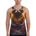 thumbnail image 1 of Fotbe Sunset Flower Meditating Raccoon Pattern Men's Quick Dry Workout Tank Top Gym Muscle Tee Fitness Bodybuilding Sleeveless T Shirt Breathable Workout Shirt-X-Large, 1 of 9