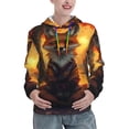 thumbnail image 1 of Fotbe Sunset Maple Tree Fox Pattern Womens Long Sleeve Hoodie, Pullover Hooded Sweatshirt, Kangaroo Pocket Hoodie with Eye-catching Drawstrings-Large, 1 of 7