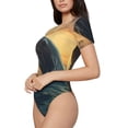 thumbnail image 1 of Fotbe Sunset Ocean Whale Women's Crew Neck Short Sleeves Bodysuit Tops Round Neck Slim Sleeveless Soft Comfortable Basic-Large, 1 of 7