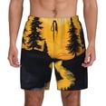 thumbnail image 1 of Fotbe Sunset River Pine Trees Men’s Swim Trunks Quick Dry Swim Shorts Board Shorts with Mesh Lining-XX-Large, 1 of 9