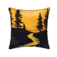 thumbnail image 1 of Fotbe Sunset River Pine Trees Pattern Velvet Decorative Throw Pillow Covers with Elegant Piping, Soft Plush Cushion Cover for Sofa, Bed, Car, Office-16"x16", 1 of 8