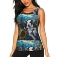 thumbnail image 1 of Fotbe Sunset Sunflower Dog Womens Loose Fit Casual Flowy Slim-Fit Tank Tops Athletic Round Neck Trendy Sleeveless Summer Tops for Gym and Yoga-Medium, 1 of 1