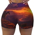 thumbnail image 1 of Fotbe Sunset Valley Western Cowboy Seamless Shorts, Womens Workout Shorts High Waist Stretch Booty Short for Gym/Yoga/Running/Biking-X-Large, 1 of 9
