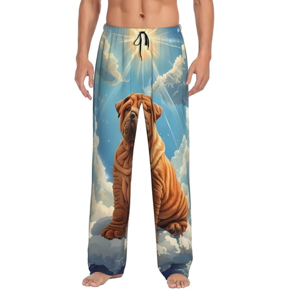 Fotbe Sunshine Cloud Bulldog Men's Pajama Pants,Sleepwear Pants,Pj Bottoms Drawstring And Pockets-XX-Large