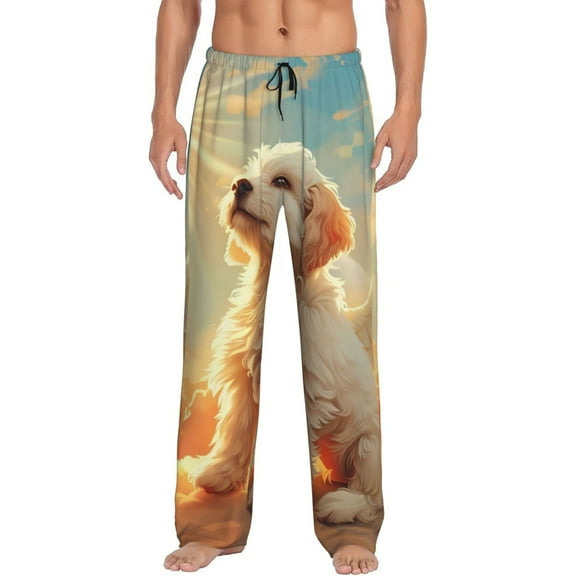 Fotbe Sunshine Golden Cloud Dog Men's Pajama Pants,Sleepwear Pants,Pj Bottoms Drawstring And Pockets-Medium
