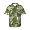 thumbnail image 1 of Fotbe Surfing Dinosaur Hawaiian Shirt for Men Unisex Summer Beach Casual Short Sleeve Cotton Linen Button Down Shirts-X-Large, 1 of 5