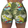 thumbnail image 1 of Fotbe Surfing Dinosaur Seamless Shorts, Womens Workout Shorts High Waist Stretch Booty Short for Gym/Yoga/Running/Biking-Large, 1 of 1